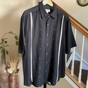 Pronto Uomo Mens Vintage 100% Silk Casual Button Down Shirt Size Large